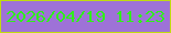 文字の大きさ：5、枠の色：bfdc0f、背景の色：9e72d7、文字の色：2ff01a 無料ブログパーツのブログ時計