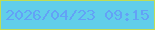 文字の大きさ：3、枠の色：bfdc55、背景の色：61ceea、文字の色：63a2f6 無料ブログパーツのブログ時計