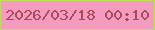 文字の大きさ：4、枠の色：bfde56、背景の色：f39cbf、文字の色：ad4a5a 無料ブログパーツのブログ時計