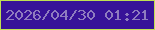 文字の大きさ：3、枠の色：bfe052、背景の色：371298、文字の色：8f7cbf 無料ブログパーツのブログ時計