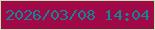 文字の大きさ：4、枠の色：bfe4b1、背景の色：a00848、文字の色：138595 無料ブログパーツのブログ時計