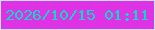 文字の大きさ：5、枠の色：bfe4f6、背景の色：de32e4、文字の色：0adbc7 無料ブログパーツのブログ時計
