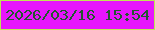 文字の大きさ：1、枠の色：bfe554、背景の色：e715fc、文字の色：22572f 無料ブログパーツのブログ時計