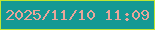 文字の大きさ：2、枠の色：bfe633、背景の色：159994、文字の色：eba59a 無料ブログパーツのブログ時計