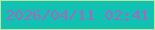 文字の大きさ：3、枠の色：bfe69a、背景の色：11c2b2、文字の色：a169bf 無料ブログパーツのブログ時計