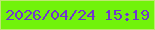 文字の大きさ：1、枠の色：bfe772、背景の色：71f30b、文字の色：7136cd 無料ブログパーツのブログ時計