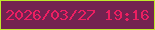 文字の大きさ：2、枠の色：bfe82c、背景の色：732250、文字の色：ec1f62 無料ブログパーツのブログ時計
