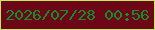 文字の大きさ：1、枠の色：bfeb62、背景の色：6d0717、文字の色：118f2f 無料ブログパーツのブログ時計