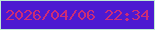 文字の大きさ：3、枠の色：bfebd4、背景の色：4d19d1、文字の色：cc2c77 無料ブログパーツのブログ時計