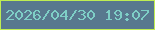 文字の大きさ：3、枠の色：bfed52、背景の色：58788e、文字の色：7ecec6 無料ブログパーツのブログ時計
