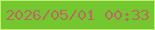 文字の大きさ：4、枠の色：bfef70、背景の色：75c72f、文字の色：b96c63 無料ブログパーツのブログ時計