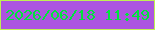 文字の大きさ：1、枠の色：bff053、背景の色：ac54e0、文字の色：00e53d 無料ブログパーツのブログ時計