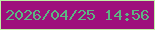 文字の大きさ：1、枠の色：bff0a5、背景の色：9e0f7c、文字の色：5cb682 無料ブログパーツのブログ時計