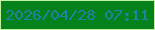 文字の大きさ：1、枠の色：bff19e、背景の色：05821c、文字の色：2182a6 無料ブログパーツのブログ時計
