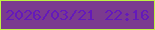 文字の大きさ：2、枠の色：bff244、背景の色：7b3a8f、文字の色：6419ba 無料ブログパーツのブログ時計