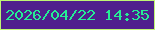 文字の大きさ：2、枠の色：bff574、背景の色：501f8d、文字の色：25ed95 無料ブログパーツのブログ時計