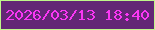 文字の大きさ：2、枠の色：bff68a、背景の色：632675、文字の色：fa37f4 無料ブログパーツのブログ時計