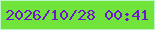 文字の大きさ：1、枠の色：bff6c9、背景の色：71e43b、文字の色：6c19ce 無料ブログパーツのブログ時計