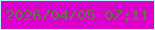 文字の大きさ：1、枠の色：bff6fd、背景の色：da01cb、文字の色：587d38 無料ブログパーツのブログ時計