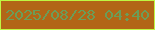 文字の大きさ：5、枠の色：bff743、背景の色：b26617、文字の色：6b9d58 無料ブログパーツのブログ時計