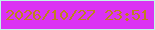 文字の大きさ：1、枠の色：bff8e7、背景の色：db32f3、文字の色：be821c 無料ブログパーツのブログ時計