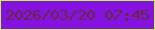 文字の大きさ：3、枠の色：bffa42、背景の色：8512e0、文字の色：602c3a 無料ブログパーツのブログ時計