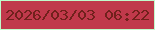 文字の大きさ：5、枠の色：bffacb、背景の色：c0394b、文字の色：71211c 無料ブログパーツのブログ時計