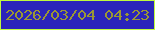 文字の大きさ：1、枠の色：bffb3d、背景の色：2b25ba、文字の色：9b9733 無料ブログパーツのブログ時計