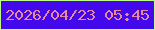 文字の大きさ：2、枠の色：bffb89、背景の色：4409eb、文字の色：e988a3 無料ブログパーツのブログ時計