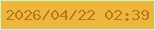文字の大きさ：4、枠の色：bffbd2、背景の色：edb73e、文字の色：ba791d 無料ブログパーツのブログ時計