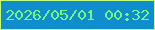 文字の大きさ：1、枠の色：bffc7d、背景の色：108dcd、文字の色：73f783 無料ブログパーツのブログ時計