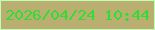 文字の大きさ：5、枠の色：bfffb4、背景の色：bbae71、文字の色：2fdd35 無料ブログパーツのブログ時計