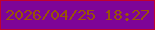文字の大きさ：2、枠の色：c0012e、背景の色：7e0497、文字の色：985406 無料ブログパーツのブログ時計