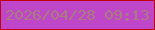 文字の大きさ：3、枠の色：c0020e、背景の色：c046c9、文字の色：a97d7c 無料ブログパーツのブログ時計