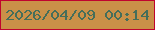文字の大きさ：5、枠の色：c0032e、背景の色：ca9048、文字の色：456e5a 無料ブログパーツのブログ時計