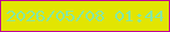 文字の大きさ：3、枠の色：c00399、背景の色：e2e502、文字の色：85e8a4 無料ブログパーツのブログ時計