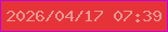 文字の大きさ：2、枠の色：c003dd、背景の色：e63338、文字の色：e69792 無料ブログパーツのブログ時計