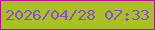 文字の大きさ：4、枠の色：c009a2、背景の色：a8c122、文字の色：914cd8 無料ブログパーツのブログ時計