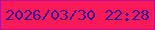 文字の大きさ：2、枠の色：c00c9a、背景の色：fa1a57、文字の色：30059d 無料ブログパーツのブログ時計