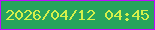 文字の大きさ：5、枠の色：c00cff、背景の色：28a45d、文字の色：d5f04b 無料ブログパーツのブログ時計