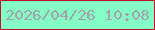 文字の大きさ：3、枠の色：c0122b、背景の色：84ffc6、文字の色：a4a1a8 無料ブログパーツのブログ時計