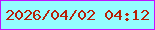 文字の大きさ：1、枠の色：c012ff、背景の色：94fcfe、文字の色：b72208 無料ブログパーツのブログ時計