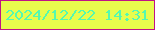 文字の大きさ：3、枠の色：c01387、背景の色：e8fc4c、文字の色：55f8b0 無料ブログパーツのブログ時計