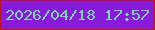 文字の大きさ：1、枠の色：c01412、背景の色：881bda、文字の色：7dd4af 無料ブログパーツのブログ時計
