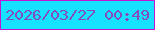 文字の大きさ：2、枠の色：c014db、背景の色：16e1ff、文字の色：824ebb 無料ブログパーツのブログ時計