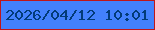 文字の大きさ：5、枠の色：c01619、背景の色：4381fc、文字の色：023b78 無料ブログパーツのブログ時計