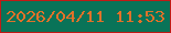 文字の大きさ：1、枠の色：c01a15、背景の色：097358、文字の色：e17129 無料ブログパーツのブログ時計