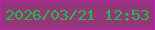 文字の大きさ：4、枠の色：c01bbb、背景の色：933779、文字の色：1fbd47 無料ブログパーツのブログ時計