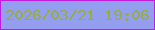 文字の大きさ：2、枠の色：c01be1、背景の色：949eef、文字の色：96ae41 無料ブログパーツのブログ時計