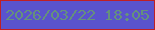 文字の大きさ：2、枠の色：c01f24、背景の色：5a53cd、文字の色：65917c 無料ブログパーツのブログ時計